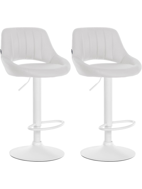 Lot de 2 tabourets de bar Milet simili cuir W, blanc Lot de 2 tabourets de bar Milet simili cuir W, blanc