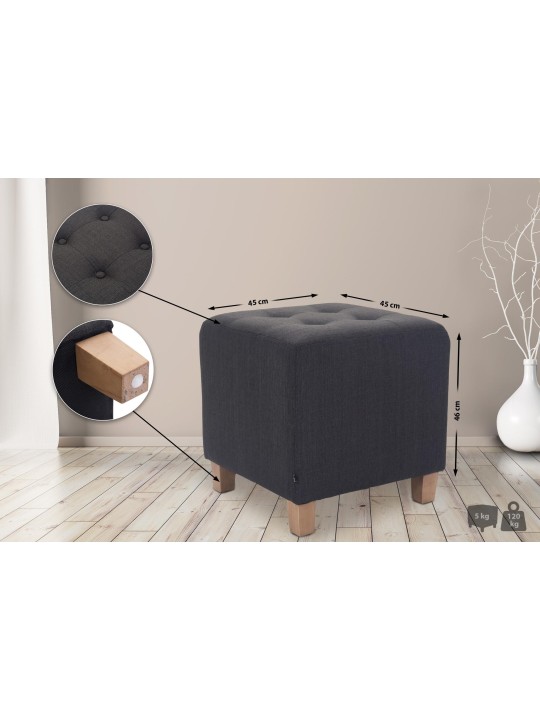 Tabouret Pharaon, lumière antique, gris foncé