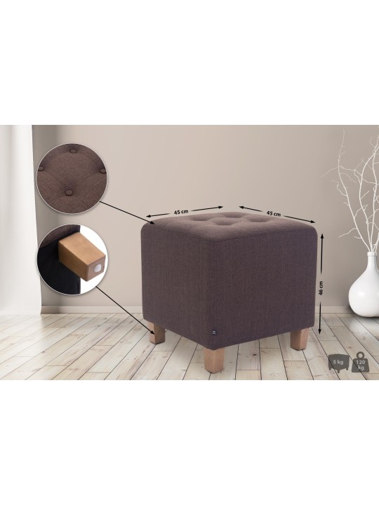 Tabouret Pharaon, lumière antique, brun