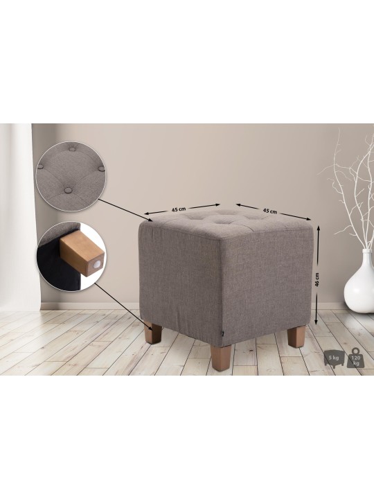 Tabouret Pharaon, lumière antique, taupe