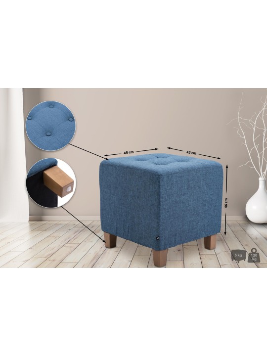 Tabouret Pharaon, lumière antique, bleu