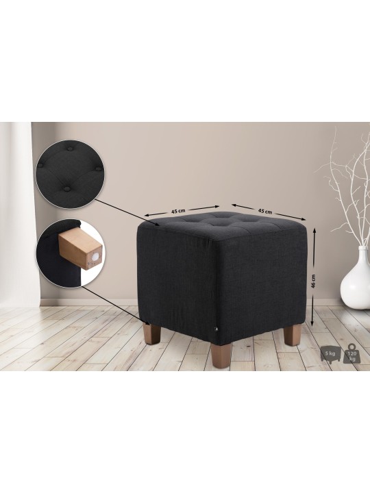 Tabouret Pharaon, lumière antique, noir