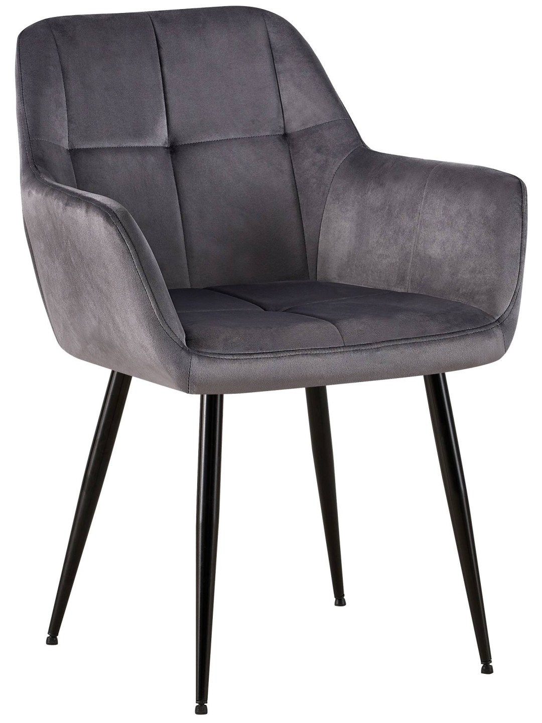 Chaise visiteur Emia velours, gris