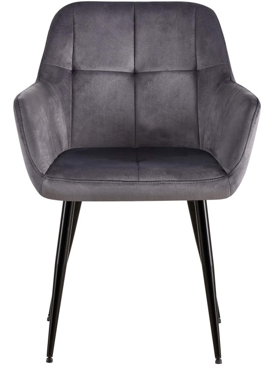 Chaise visiteur Emia velours, gris