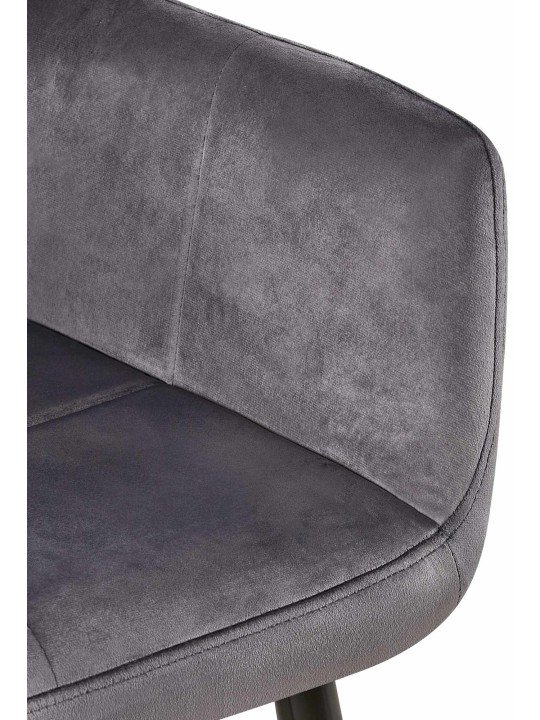 Chaise visiteur Emia velours, gris