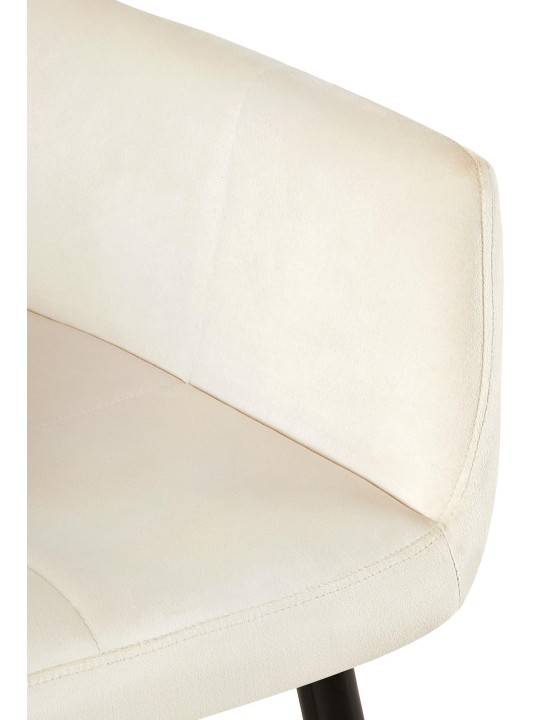 Chaise visiteur Emia velours, crème