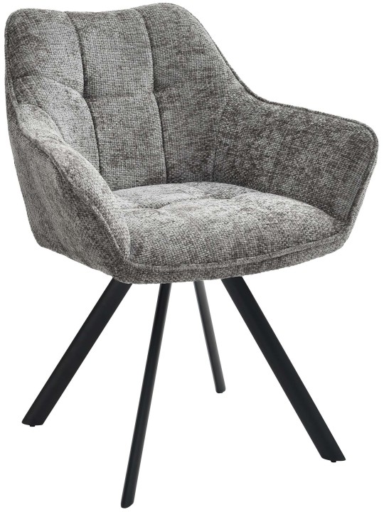 Chaise de salle à manger en tissu Scott, gris foncé Chaise de salle à manger en tissu Scott, gris foncé