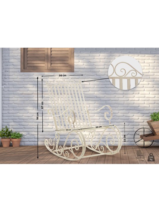 Chaise à bascule Smilla, crème antique