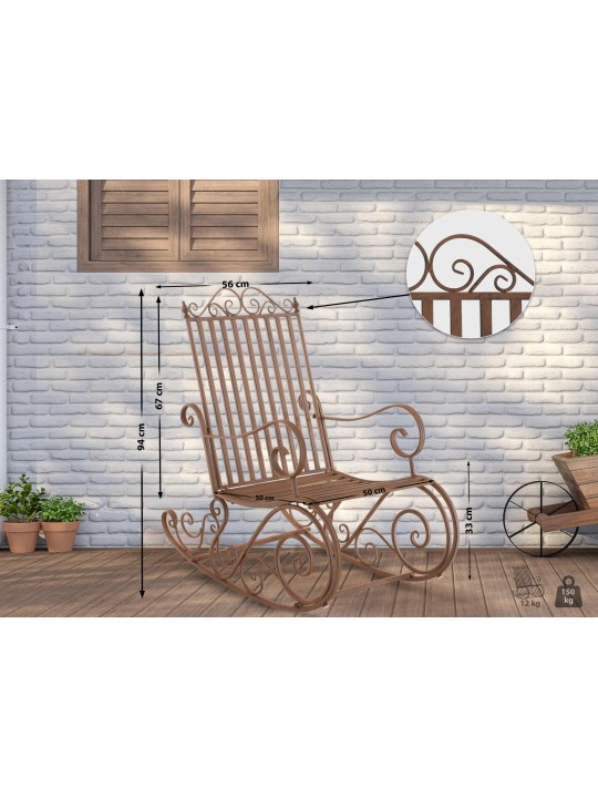 Chaise à bascule Smilla, brun