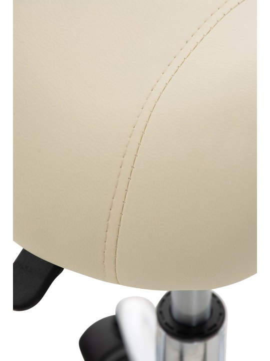 Lot de 2 tabourets de travail Reno simili cuir, crème