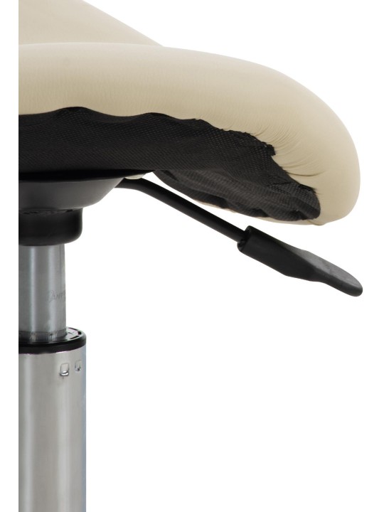 Lot de 2 tabourets de travail Reno simili cuir, crème