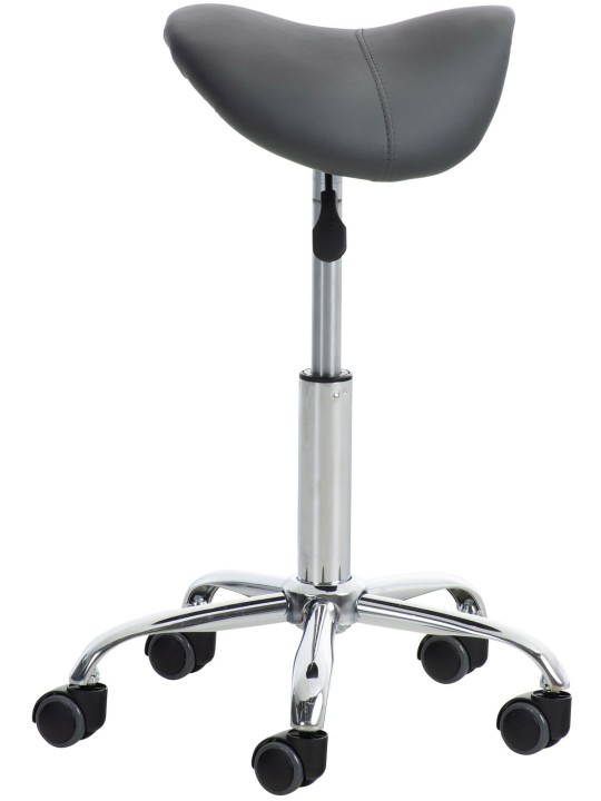 Lot de 2 tabourets de travail Reno simili cuir, gris