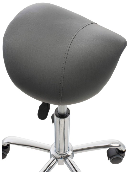 Lot de 2 tabourets de travail Reno simili cuir, gris