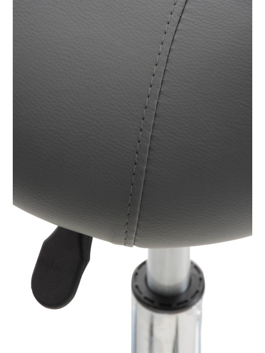 Lot de 2 tabourets de travail Reno simili cuir, gris