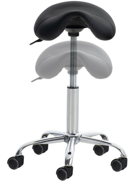 Lot de 2 tabourets de travail Reno simili cuir, noir