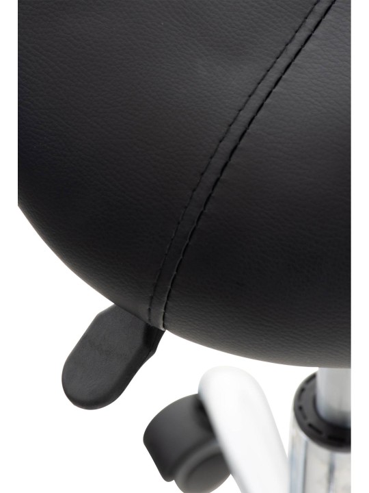 Lot de 2 tabourets de travail Reno simili cuir, noir