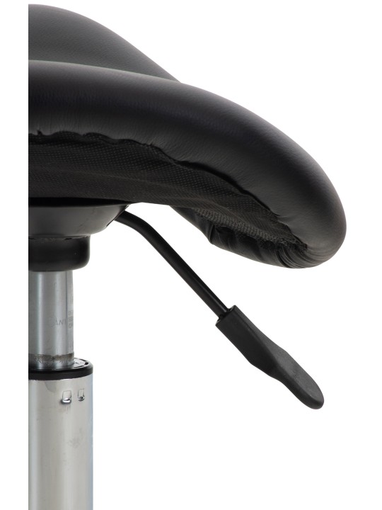 Lot de 2 tabourets de travail Reno simili cuir, noir