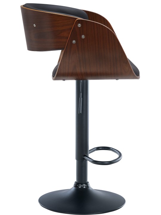 Lot de 2 tabourets de bar Portmore simili cuir B, noyer/noir