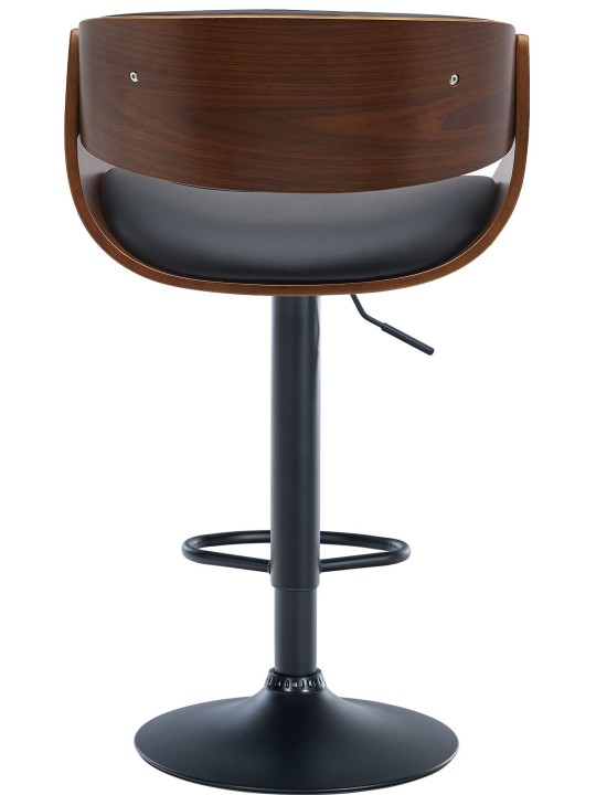 Lot de 2 tabourets de bar Portmore simili cuir B, noyer/noir