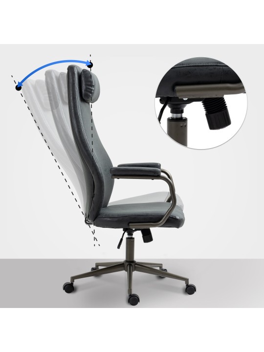 Chaise de bureau Pocatello, noir antique