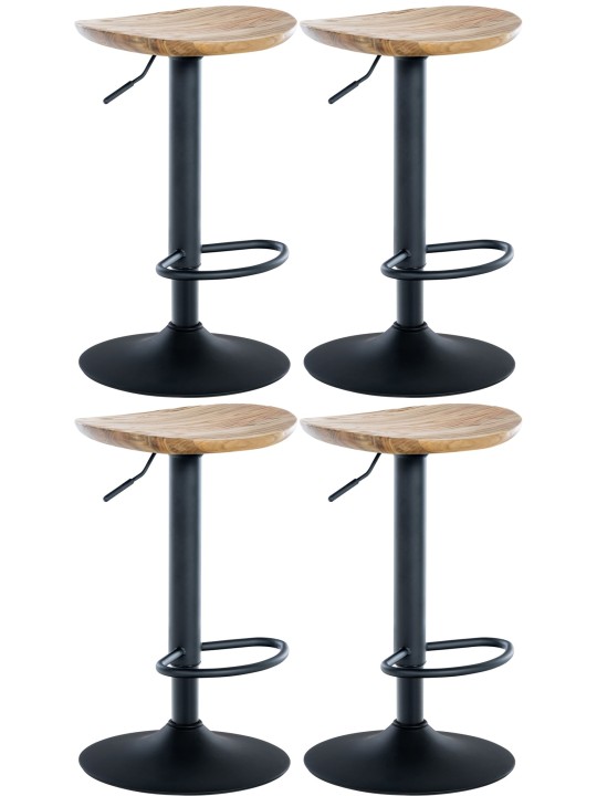 Ensemble de 4 tabourets de bar Skelde, naturel
