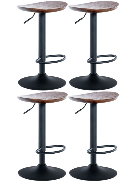 Ensemble de 4 tabourets de bar Skelde, noyer