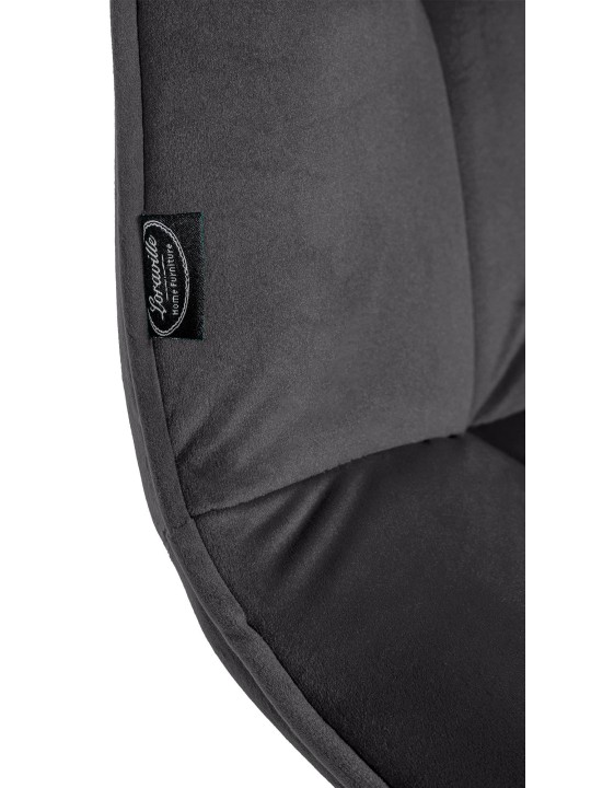 Lot de 2 chaises de salle à manger velours Vermont, noir