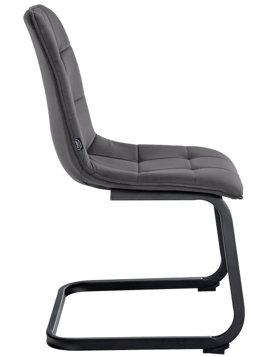 Lot de 2 chaises de salle à manger velours Vermont, noir