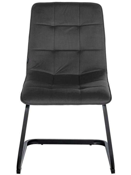 Lot de 2 chaises de salle à manger velours Vermont, noir