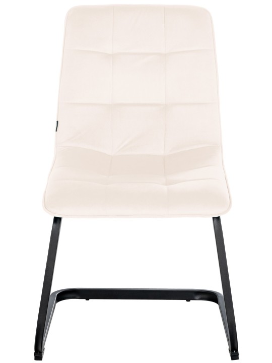 Lot de 2 chaises de salle à manger velours Vermont, crème