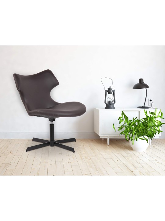 Chaise longue Welland simili cuir, brun