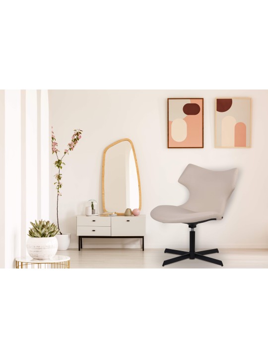 Chaise longue Welland simili cuir, crème