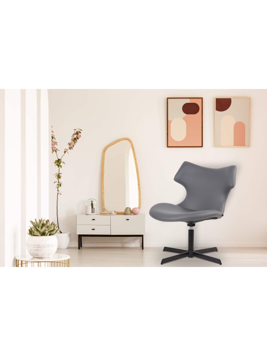 Chaise longue Welland simili cuir, gris