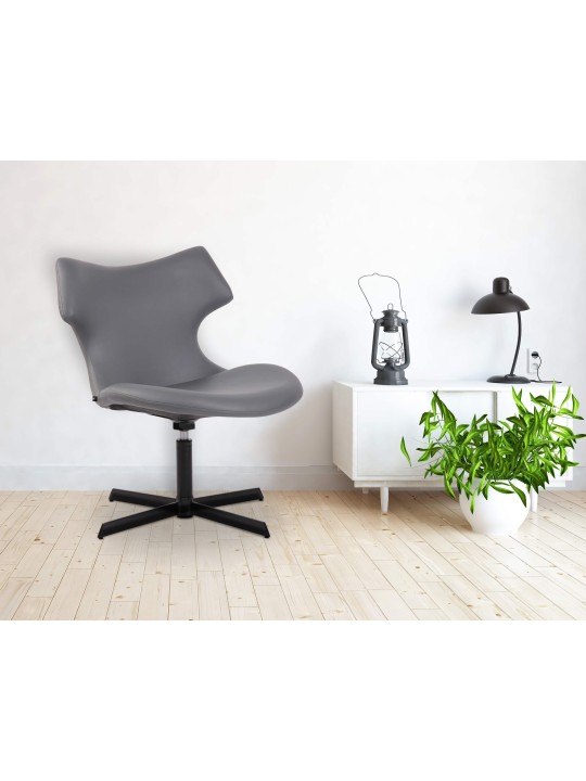 Chaise longue Welland simili cuir, gris