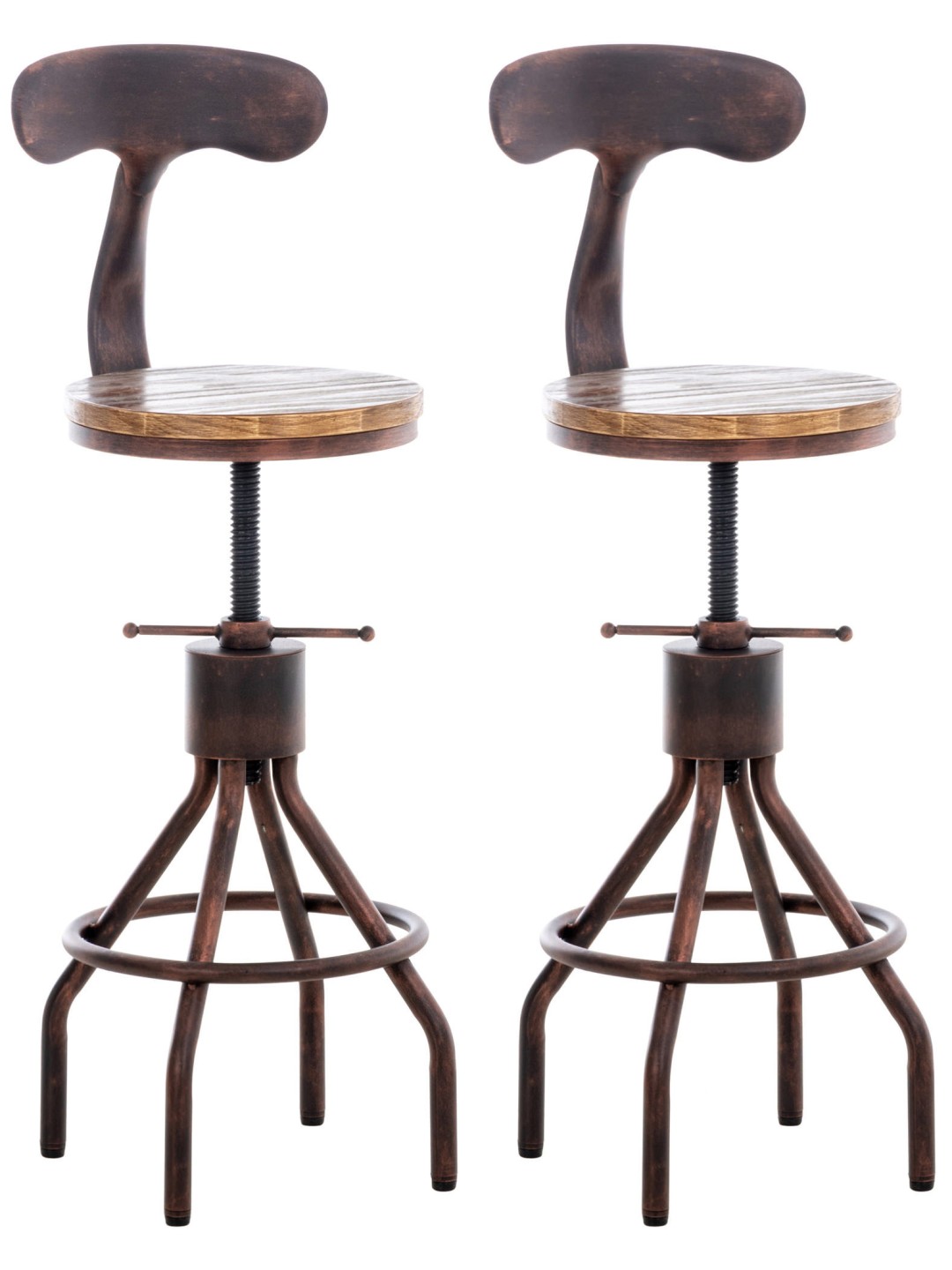 Lot de 2 tabourets de bar Hanam, bronze