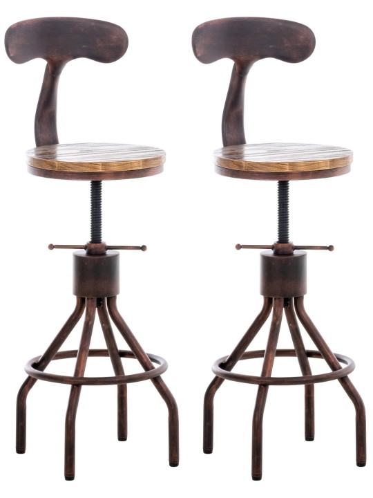 Lot de 2 tabourets de bar Hanam, bronze Lot de 2 tabourets de bar Hanam, bronze