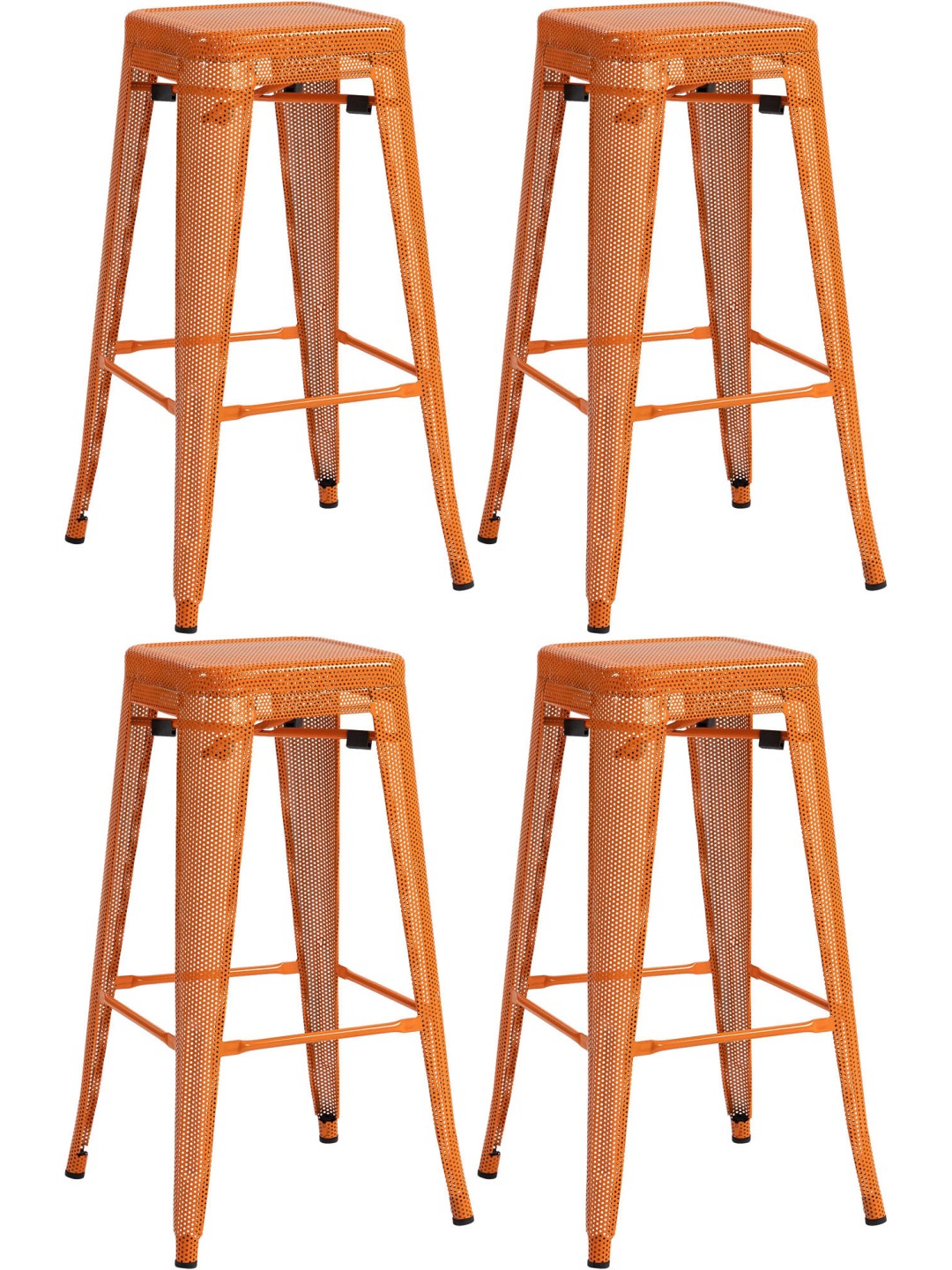 Ensemble de 4 tabourets de bar Fletcher, orange
