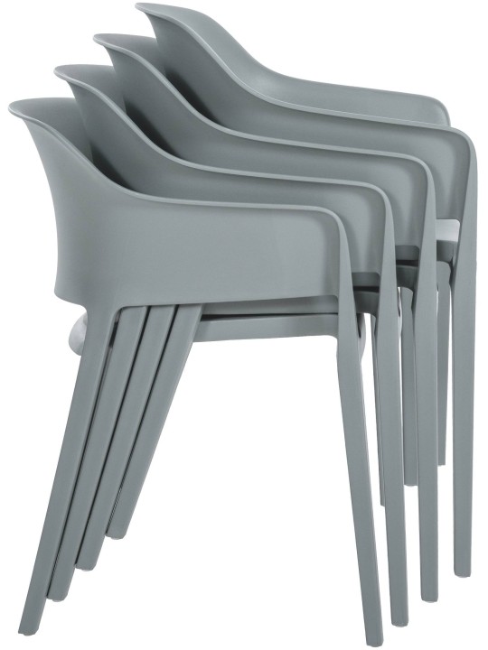 Chaise empilable Puebla, gris