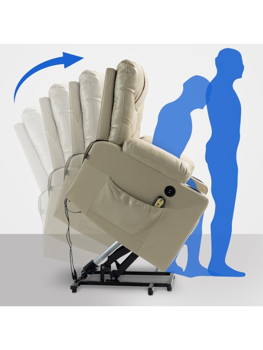 Fauteuil Andover simili cuir, crème Fauteuil Andover simili cuir, crème