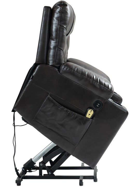 Fauteuil Andover simili cuir, brun