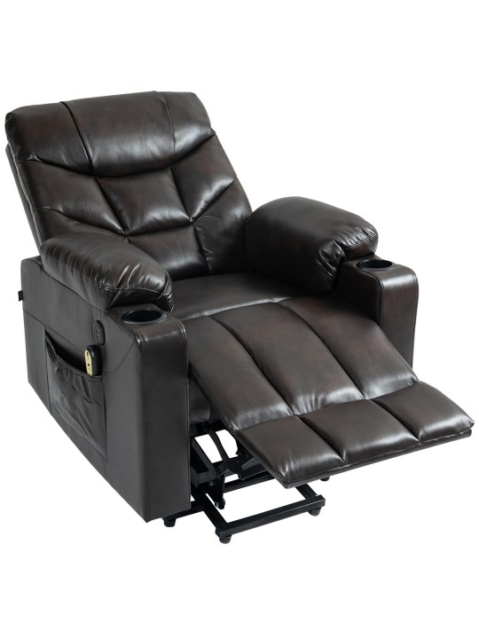 Fauteuil Andover simili cuir, brun