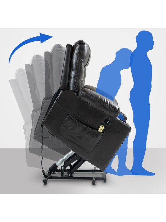 Fauteuil Andover simili cuir, brun