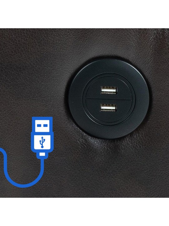 Fauteuil Andover simili cuir, brun