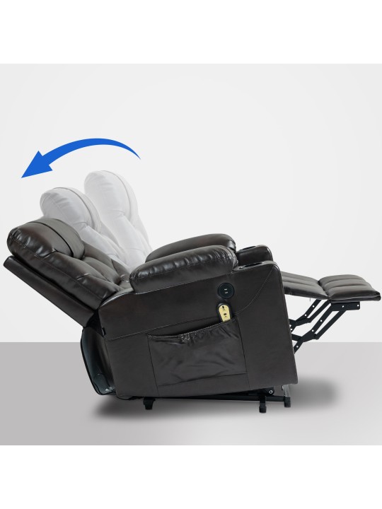 Fauteuil Andover simili cuir, brun