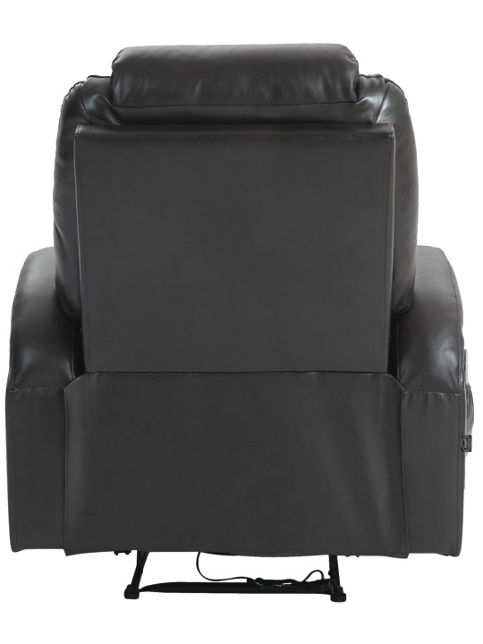 Fauteuil Hepler avec fonction massage simili cuir, brun