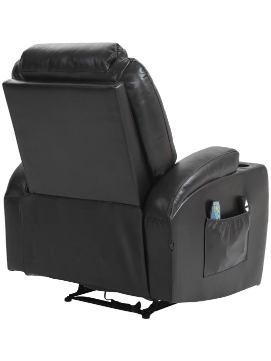 Fauteuil Hepler avec fonction massage simili cuir, brun