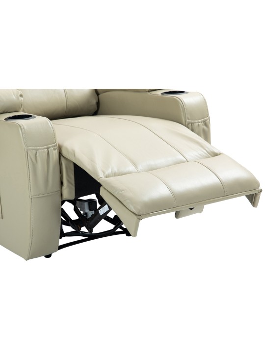 Fauteuil Hepler avec fonction massage simili cuir, crème Fauteuil Hepler avec fonction massage simili cuir, crème