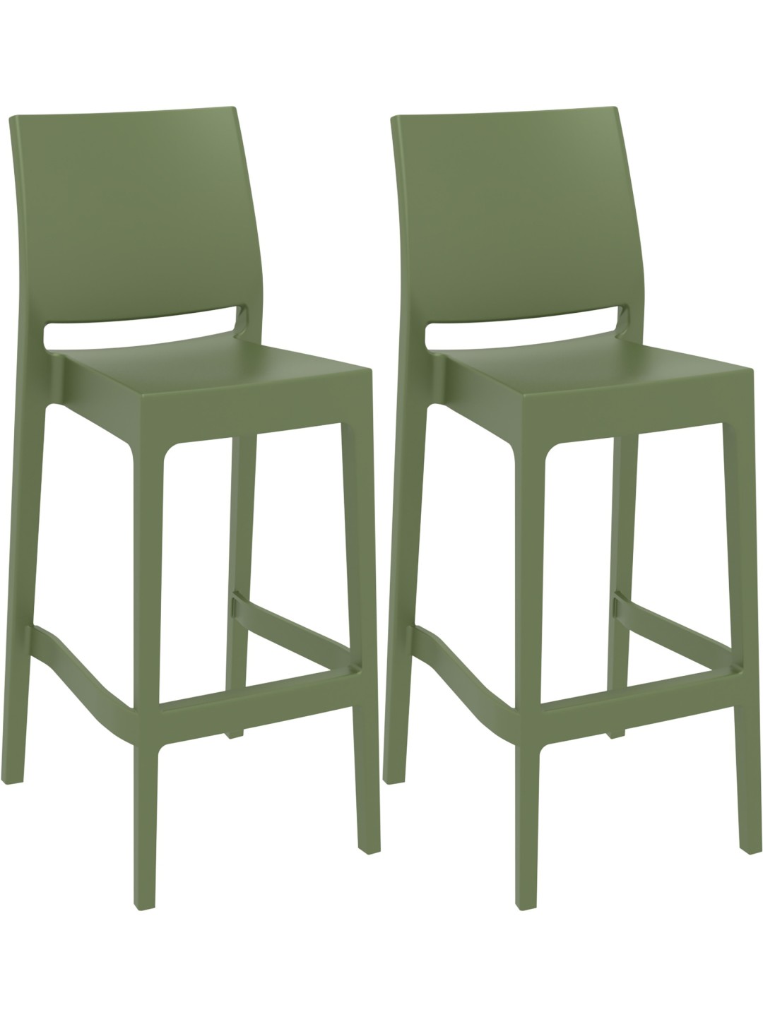 Lot de 2 tabourets de bar Maya, olive