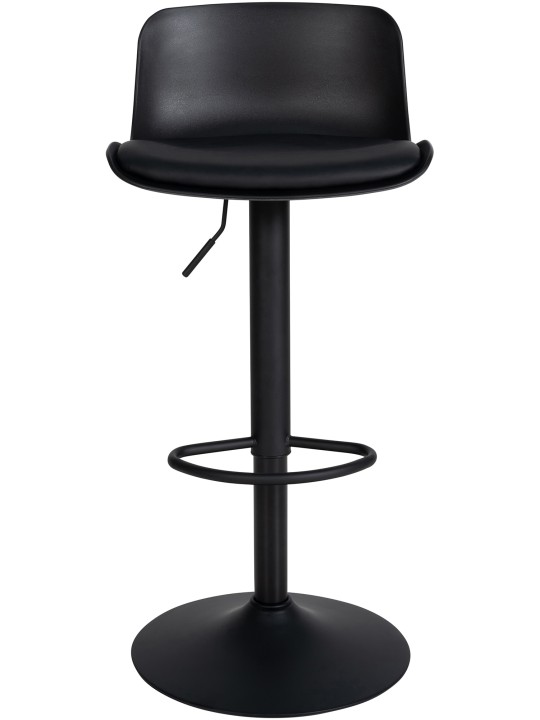 Lot de 2 tabourets de bar Almada simili cuir, noir