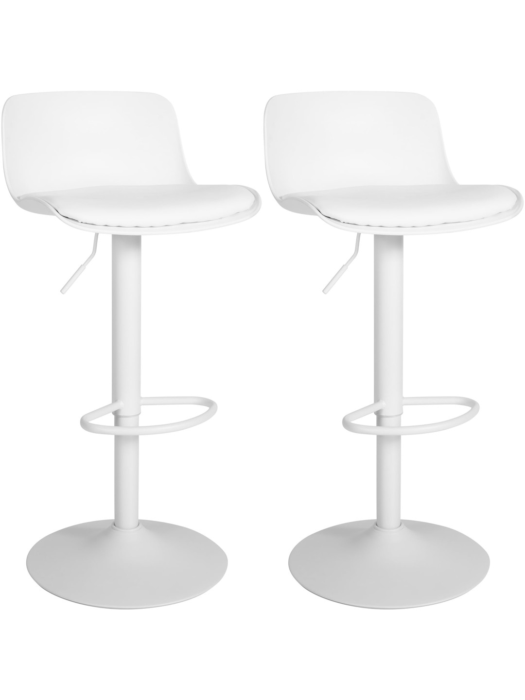 Lot de 2 tabourets de bar Almada simili cuir, blanc